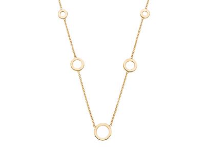 Collana Forçat Rotonda, 5 Cerchi A Goccia, 40-42 Cm, Oro Giallo 18 Ct. - Immagine Standard - 2