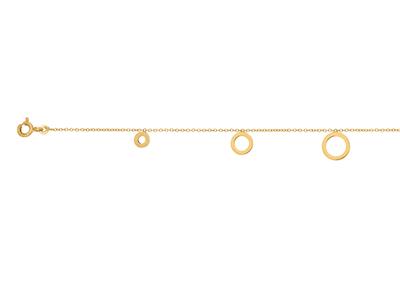 Bracciale A Catena Rotonda For\at Con 5 Cerchi In Cascata, 17-18 Cm, Oro Giallo 18 Carati - Immagine Standard - 2