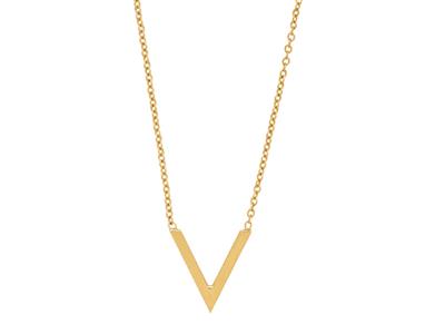 Collana A Catena Rotonda For\at, Motivo A V, 40-42 Cm, Oro Giallo 18 Carati - Immagine Standard - 2