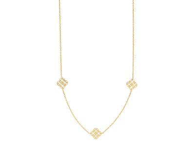 Collana, Catena Forçat Rotonda, 3 Cerchi Intrecciati, 38-40 Cm, Oro Giallo 18 Ct. - Immagine Standard - 1