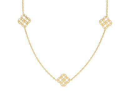 Collana, Catena Forçat Rotonda, 3 Cerchi Intrecciati, 38-40 Cm, Oro Giallo 18 Ct. - Immagine Standard - 2