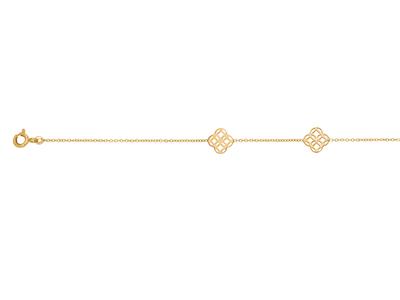 Bracciale A Catena Rotonda For\at, 3 Motivi Di Cerchi Intrecciati, 16,50-17,50cm, Oro Giallo 18 Carati - Immagine Standard - 2