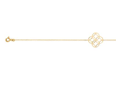 Bracciale A Catena Rotonda Forzat, Motivo 1 Cerchi Intrecciati, 16,50-17,50cm, Oro Giallo 18k - Immagine Standard - 2