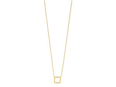 Collana A Catena Rotonda Forzat, Motivo Quadrato, 40-42 Cm, Oro Giallo18 Carati - Immagine Standard - 1