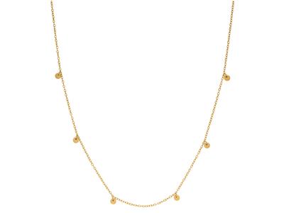 Collana A Catena Rotonda Forat, 6 Pastiglie, 40-42 Cm, Oro Giallo 18k