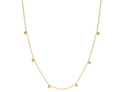 Collana Forçat Rotonda, 6 Pallini, 40-42 Cm, Oro Giallo 18 Ct.