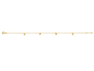 Bracciale A Catena Rotonda Forat, 4 Pastiglie, 17-18 Cm, Oro Giallo 18 Carati