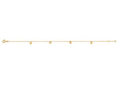 Bracciale Rotondo A Catena Forçat, 4 Losanghe, 17-18 Cm, Oro Giallo 18 Ct.