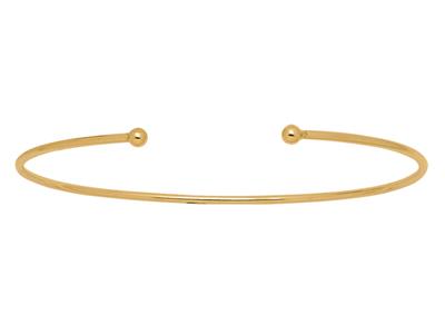 Bracciale Solido Traforato, Filo Tondo 1,50 Mm, 2 Sfere 3 Mm, 46 X 62 Mm, Oro Giallo 18 Carati - Immagine Standard - 1