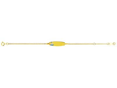 Identit@ Del Bambino, Placca A Barile Con Motivo Barca In Smalto Blu/bianco, 11,5-14 Cm, Oro Giallo 18 Kt - Immagine Standard - 1