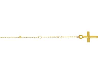 Bracciale Rosario Con Catena A Croce E Vergine Miracolosa, 20 Cm, Oro Giallo 18 Ct. - Immagine Standard - 3