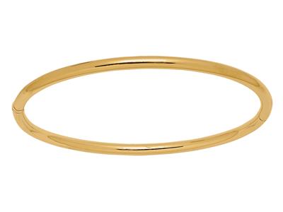 Bracciale Bangle, Filo Tondo Massiccio 3 Mm, 60 X 50 Mm, Oro Giallo 18 Ct.