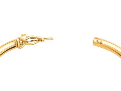 Bracciale Rigido Con Apertura, Filotondo Pieno Da 3 Mm, 60 X 50 Mm, O Ro Giallo 18 Carati - Immagine Standard - 2