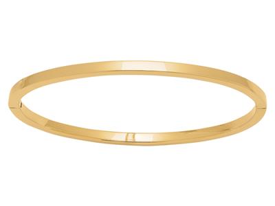 Bracciale Bangle, Filo Quadrato Massiccio 3 Mm, 60 X 50 Mm, Oro Giallo 18 Ct.