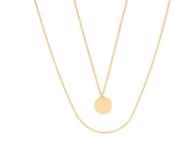 Collana, Doppia Gamma Tubo E Pastille, 42-44 Cm, Oro Giallo 18 Ct. - Immagine Standard - 2