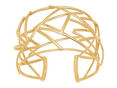 Bracciale Anello Grafico Aperto 45 Mm, 54 X 40 Mm, Oro Giallo 18 Carati