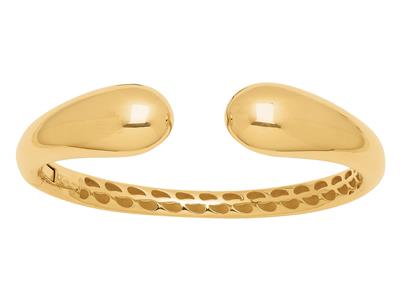 Bracciale Rigido Aperto Con Gocce Larghe 13 Mm, 58 X 45 Mm, Oro Giallo18 Carati