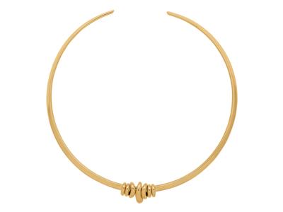 Collana Torque Aperta Flessibile, Motivo Gadroon 515 Mm, 40 Cm, Oro Giallo 18 Ct.