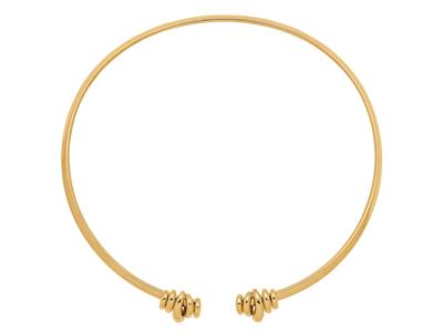 Collana Torque Aperta Flessibile, Motivo Gadroon 5/15 Mm, 40 Cm, Oro Giallo 18 Ct. - Immagine Standard - 1