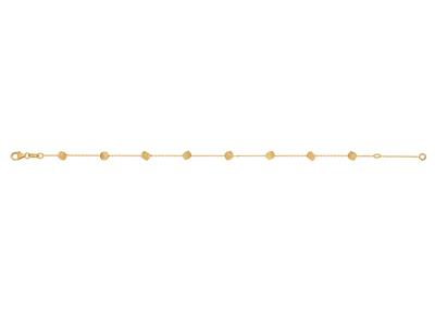Bracciale A Catena A 8 Cubi 3,1 Mm,17-19 Cm, Oro Giallo 18 Carati