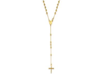Collana Chapelet Balls 3 Mm, Vergine Maria, 43  10 Cm, Oro Giallo 18 Ct.