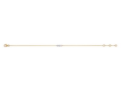 Bracciale Con 3 Pastiglie Incastonatura Illusione, Diamanti Da 0,03 Ct, 16-17-18 Cm, Oro Giallo 18 Kt