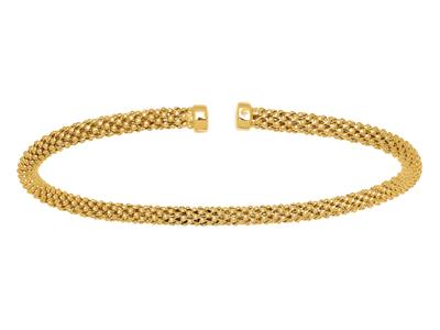 Bracciale Rigido Aperto Popcorn 3,30 Mm, 58 X 45 Mm, Oro Giallo 18 Carati - Immagine Standard - 1