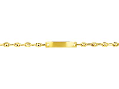 Baby Identity Chicchi Di Caffè 4,5 X 3 Mm, Piastra Rettangolare 20 X 4 Mm, 14 Cm, Oro Giallo 18 Ct. - Immagine Standard - 2