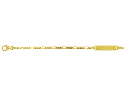 Junior Identity 1/3 Di Maglia, Placca Rettangolare, 16/18 Cm, Oro Giallo 18 Ct. - Immagine Standard - 3