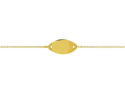 Baby Id Forçat Maglia Rotonda 1 Mm, Placca Ovale 16 X 9 Mm, 12/14 Cm, Oro Giallo 18 Ct. - Immagine Standard - 2