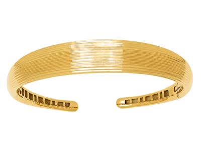 Bracciale Jonc Apertura Striata 12 Mm, 61 X 48 Mm, Oro Giallo 18 Carati