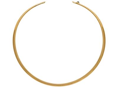 Collana Torque Tubo Piatto Aperto Quadrato 4,5 Mm, 40 Cm, Oro Giallo 18 Ct.