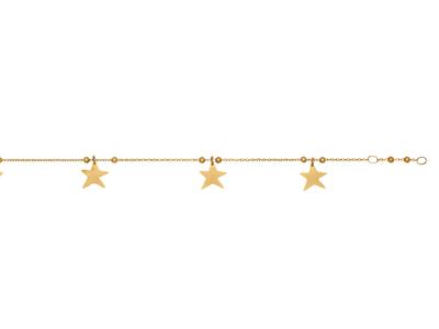 Bracciale 5 Stelle, 18,5 Cm, Oro Giallo 18 Carati - Immagine Standard - 3