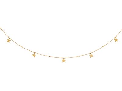 Collana-5-Stelle,-42-Cm,-Oro-Giallo18...