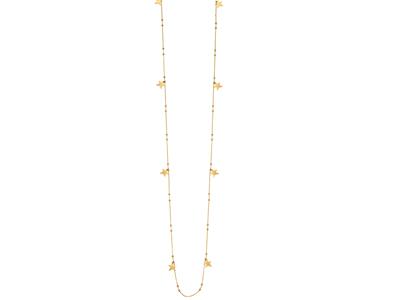 Collana Lunga Con 8 Stelle, 80 Cm, Oro Giallo 18 Ct.