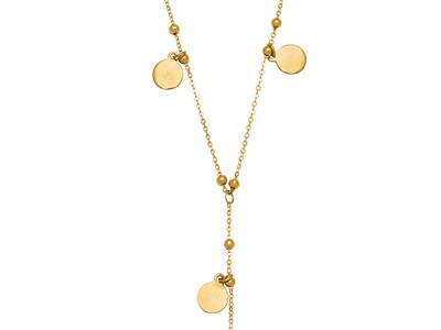 Collana 7 Pendenti A Y, 42 Cm, Oro Giallo 18 Carati - Immagine Standard - 2