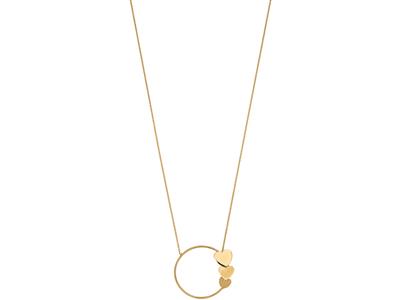 Collana 3 Cuori 22 Mm, 42 Cm, Oro Giallo 18 Carati - Immagine Standard - 1