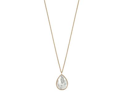 Collana A Catena E Pendente Con Madreperla A Goccia, 42 Cm, Oro Giallo18 Carati