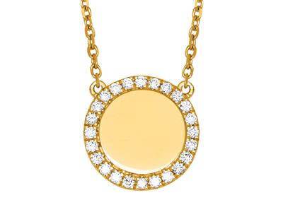 Collana Jeton Con Diamanti 0,19ct, 42 Cm, Oro Giallo 18 Carati - Immagine Standard - 2