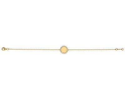 Bracciale Jeton Con Diamanti Da 0,19 Ct, 17,5 Cm, Oro Giallo 18 Kt