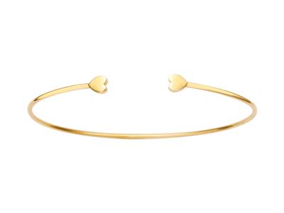 Bracciale Solido Traforato, Filo Tondo 1,50 Mm, 2 Cuori, 46 X 62 Mm, Oro Giallo 18 Carati - Immagine Standard - 1