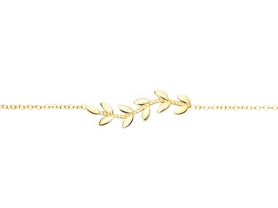 Bracciale A Foglie, 16-18 Cm, Oro Giallo 18 Carati