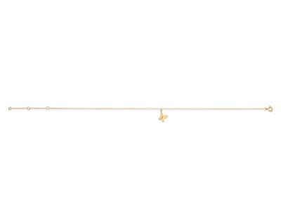 Catena A Farfalla Alla Caviglia, 23-25-27 Cm, Oro Giallo 18 Ct.