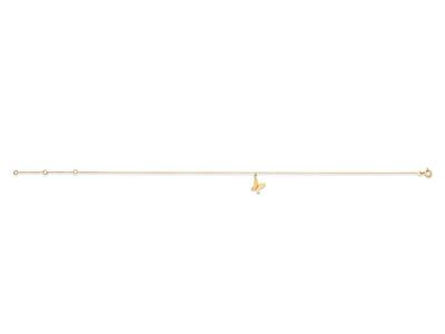 Catena A Farfalla Alla Caviglia, 23-25-27 Cm, Oro Giallo 18 Ct.