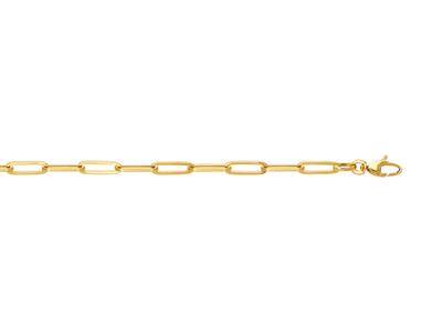 Bracciale Solido Maglia Rettangolare 4 Mm, 19 Cm, Oro Giallo 18 Carati