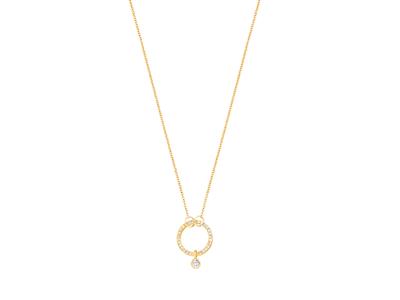 Collana Circolare Con Pendente Di Diamanti Da 0,09 Ct, 40-41-42 Cm, Oro Giallo 18 Kt - Immagine Standard - 1
