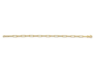 Bracciale A Maglie Rettangolari Da 3 Mm, 18 Cm, Oro Giallo 18 Carati