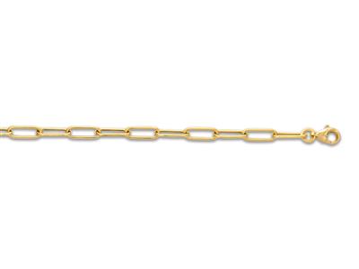 Bracciale A Maglie Rettangolari Da 3 Mm, 18 Cm, Oro Giallo 18 Carati - Immagine Standard - 2