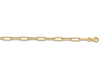 Bracciale A Maglia Rettangolare 3 Mm, 18 Cm, Oro Giallo 18 Carati - Immagine Standard - 2