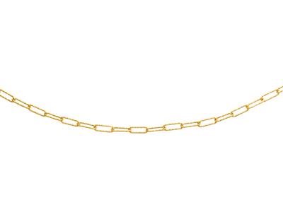Collana Rettangolo Martellato 3 Mm, 45 Cm, Oro Giallo 18 Carati